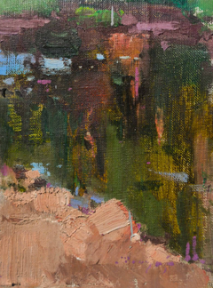Peinture à l'huile originale de style impressionniste « Au bord de l'eau », prête à être accrochée