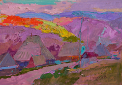 Evening Landscape Impressionism Original Oil Painting, Ready to Hang