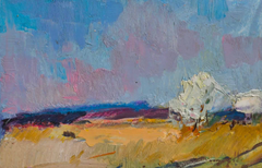 Outskirts Landscape Impressionism Original Oil Painting, Ready to Hang