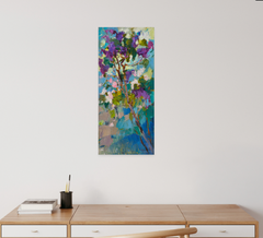 Lilac Branch Flowers Impressionism Original Oil Painting