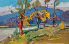 Autumn Colors Impressionism Original Oil Painting, Ready to Hang