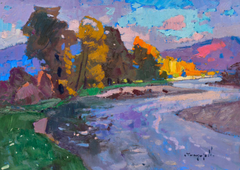 Original-Ölgemälde im Stil des „Warm Summer Impressionism“, fertig zum Aufhängen