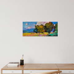 Landscape With Cows Impressionism Original Oil Painting, Ready to Hang