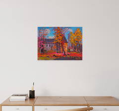 Autumn Park Impressionism Original Oil Painting, Ready to Hang