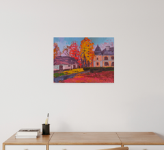 Park Cityscape Impressionism Original Oil Painting, Ready to Hang