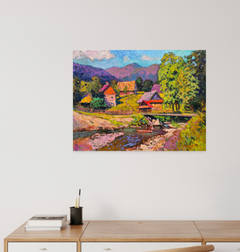 „Sommer in Pylypets“ – impressionistisches Original-Ölgemälde, bereit zum Aufhängen