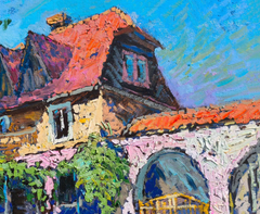 Khust Town Cityscape Impressionism Original Oil Painting