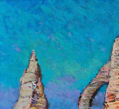 Etretat Shore Seascape Impressionism Original Oil Painting