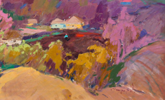 Dipinto a olio originale in stile impressionista raffigurante il paesaggio primaverile di Putivl, pronto da appendere