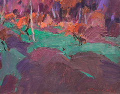 Rain Landscape Impressionism Original Oil Painting
