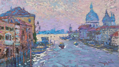 Morning Venice Cityscape Impressionism Original Oil Painting, Ready to Hang