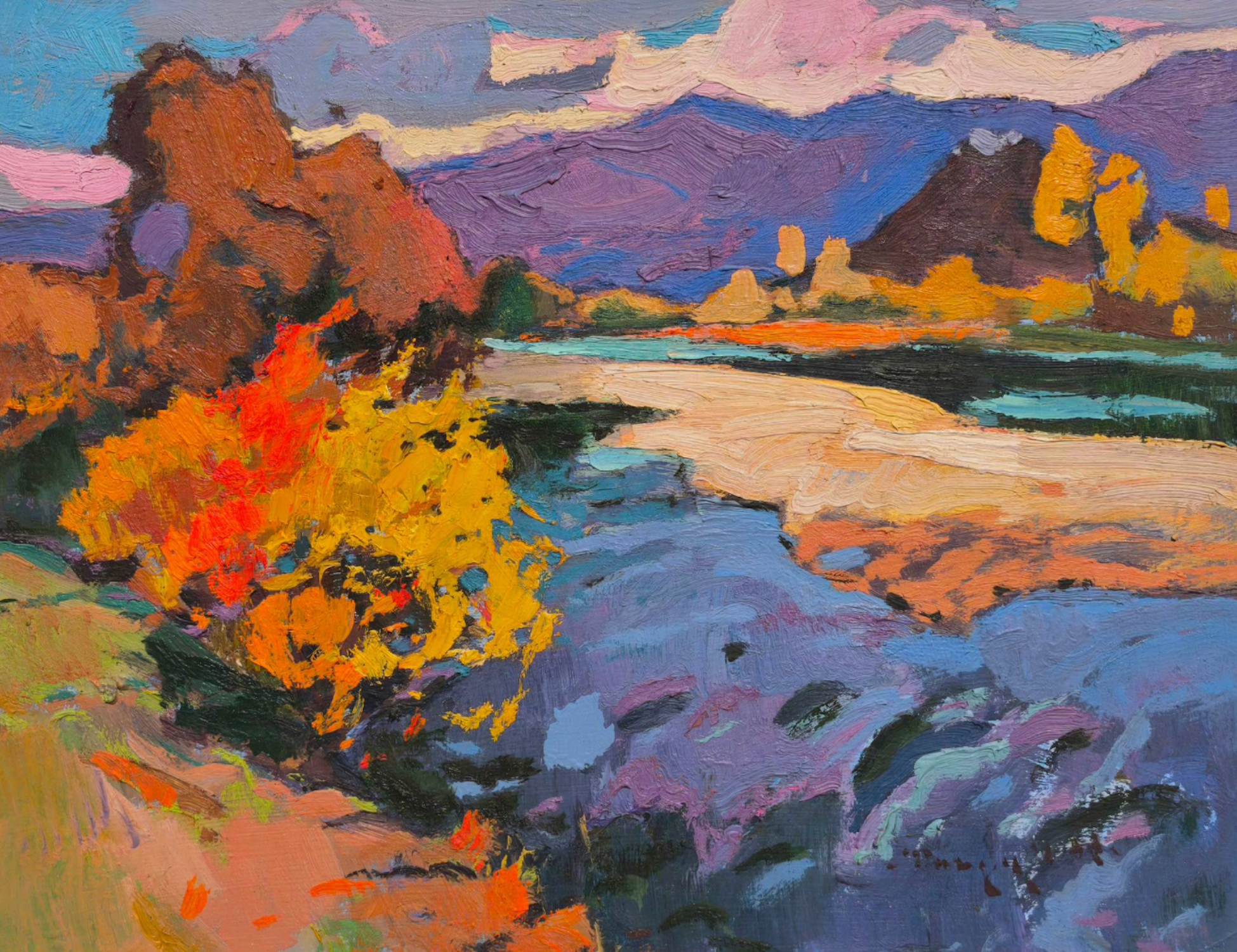Autumn Landscape  Impressionism Original Oil Painting, Ready to Hang