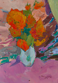 Nature morte aux tournesols – Peinture à l'huile originale de style impressionniste, prête à être accrochée