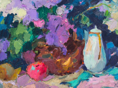 Nature morte aux lilas – Peinture à l'huile originale de style impressionniste