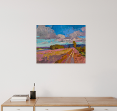 "Impressionismo paesaggistico sulla diga" – Dipinto a olio originale, pronto da appendere