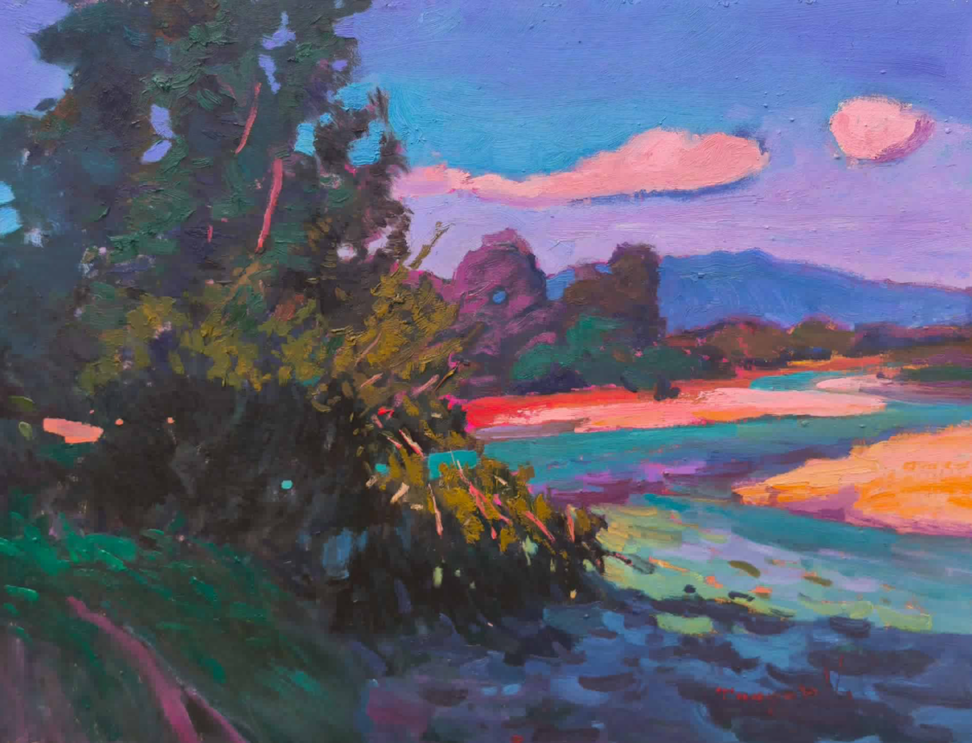 Sunny Moment Landscape Impressionism Original Oil Painting, Ready to Hang