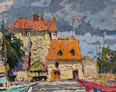 „Alter Hafen von Honfleur“ – Original-Ölgemälde im Stil des Impressionismus, bereit zum Aufhängen