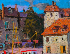 La Lieutenance, Honfleur Impressionism Original Oil Painting, Ready to Hang