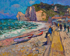 Blustery Coastal Impressionism Original Oil Painting, Ready to Hang