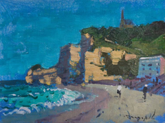 Normandy Etretat Etude 5 Impressionism Original Oil Painting, Ready to Hang