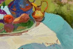 « Symphonie d'avril » : nature morte impressionniste, peinture à l'huile originale, prête à être accrochée