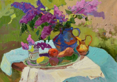 April Symphony Still Life Impressionism Original Oil Painting, Ready to Hang