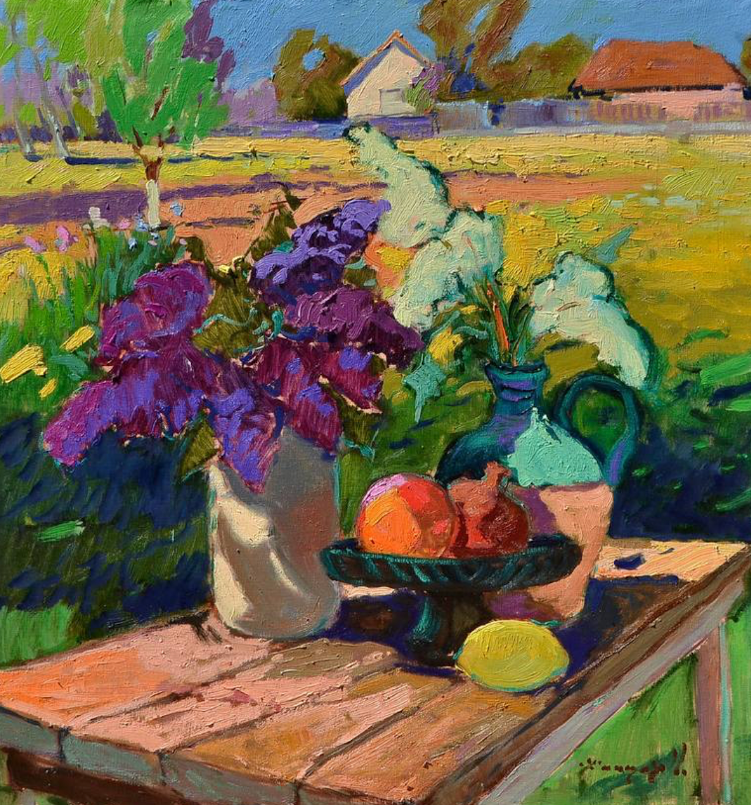 Alexander Shandor Still-Life Painting - Aroma of Spring Still Life Impressionism Original Oil Painting, Ready to Hang