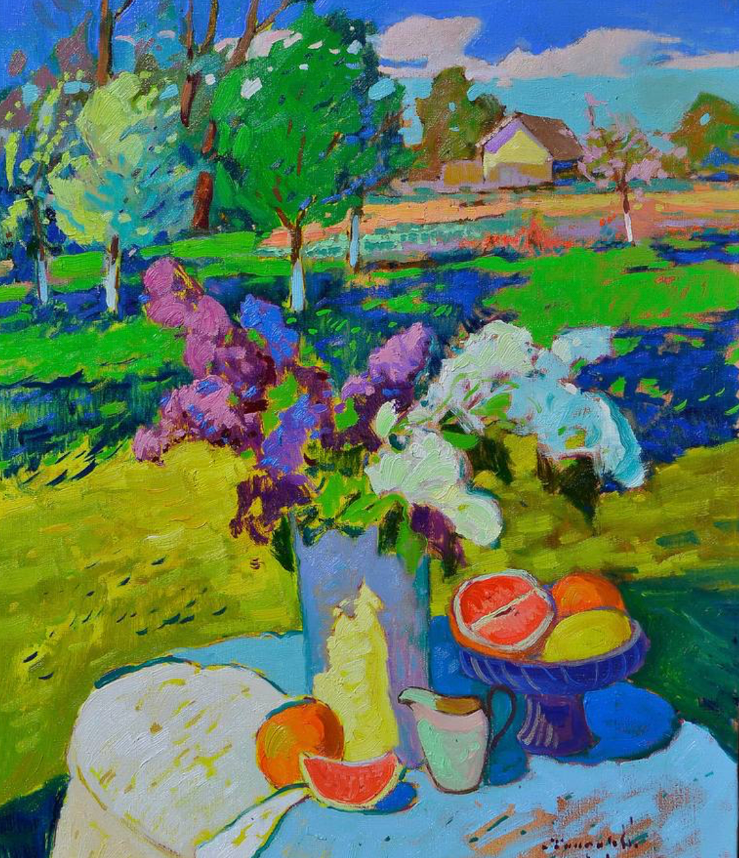 Spring in a Cluste Still Life Impressionism Original Oil Painting, Ready to Hang