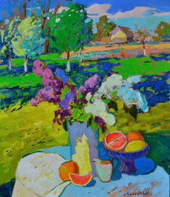 Spring in a Cluste Still Life Impressionism Original Oil Painting, Ready to Hang