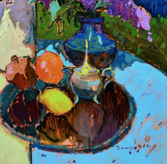 In My Garden Still Life Impressionism Original Oil Painting, Ready to Hang