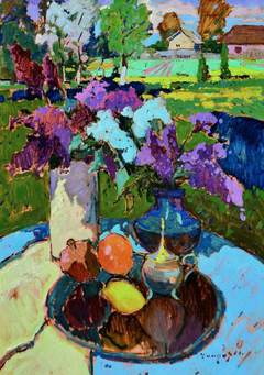 In My Garden Still Life Impressionism Original Oil Painting, Ready to Hang