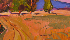 Old Trees Landscape Impressionism Original Oil Painting, Ready to Hang
