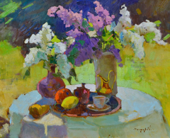 Morning Freshness Still Life Impressionism Original Oil Painting, Ready to Hang