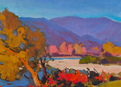 Dipinto a olio originale in stile impressionista “Sole d’autunno”, pronto da appendere
