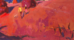 "Near the Haystack" - Dipinto originale a olio in stile impressionista, pronto da appendere