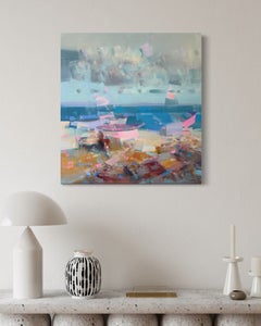 Seashore Contemporary art Original oil Painting, Ready to Hang