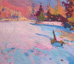 It's Snowing Again Impressionism Original Oil Painting, Ready to Hang