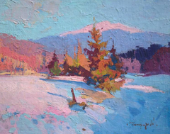 It's Snowing Again Impressionism Original Oil Painting, Ready to Hang
