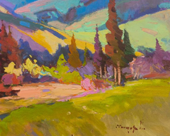 Song from the Mountain Meadow Impressionism Original Oil Painting, Ready to Hang