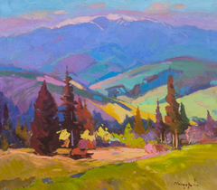 Song from the Mountain Meadow Impressionism Original Oil Painting, Ready to Hang