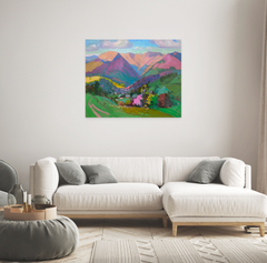 Noon on the Farmstead Impressionism Original Oil Painting, Ready to Hang