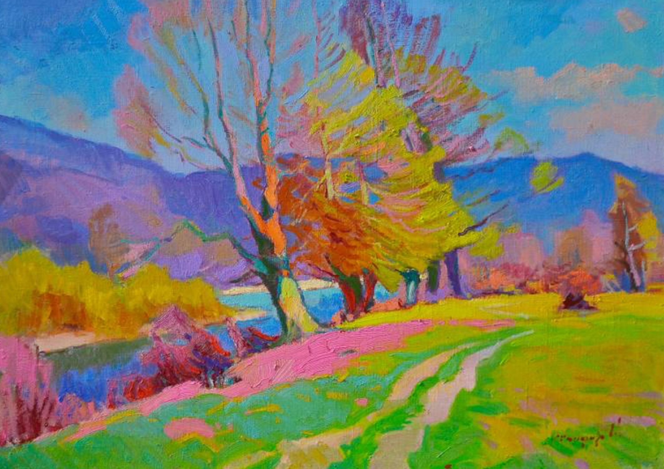 Breath of Spring Landscape Impressionism Original Oil Painting, Ready to Hang