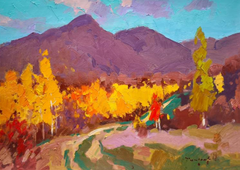October in the Carpathians Impressionism Original Oil Painting, Ready to Hang
