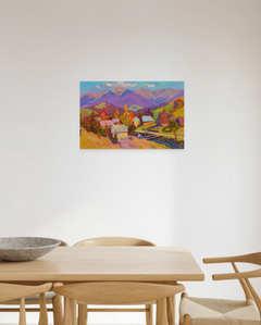 Hutsul-Herbstlandschaft im impressionistischen Stil – Original-Ölgemälde, bereit zum Aufhängen