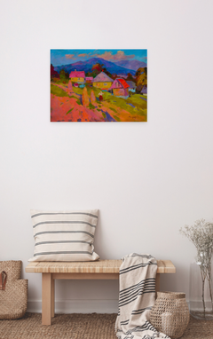 July Twilight Impressionism Original Oil Painting, Ready to Hang