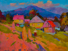 July Twilight Impressionism Original Oil Painting, Ready to Hang