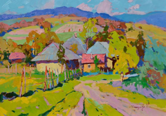 „Enchanted Valley“ – Impressionistisches Original-Ölgemälde, bereit zum Aufhängen