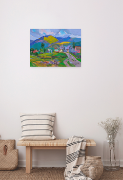 Green Serenity Landscape Impressionism Original Oil Painting, Ready to Hang