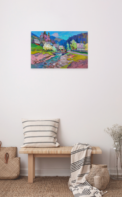 Tenderness of Mountains Landscape Impressionism Original Oil Painting