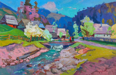 Tenderness of Mountains Landscape Impressionism Original Oil Painting